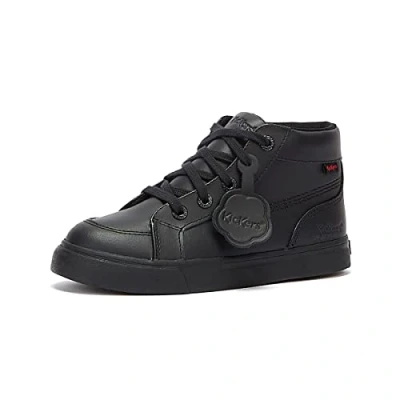 Image of Kickers Junior Unisex Tovni Hi Trainers School Uniform Shoes, Black, 13 UK Child
