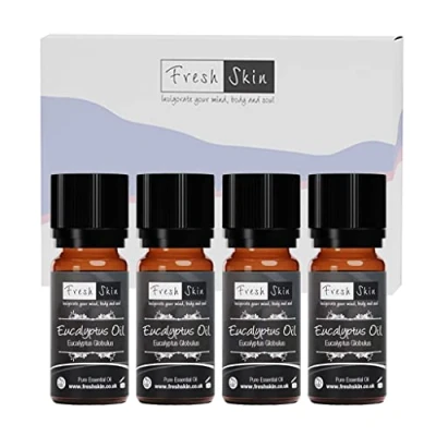 Image of Freshskin Beauty LTD 40ml (4 x 10ml) Eucalyptus Essential Oil 100% Pure &amp; Natural Oils