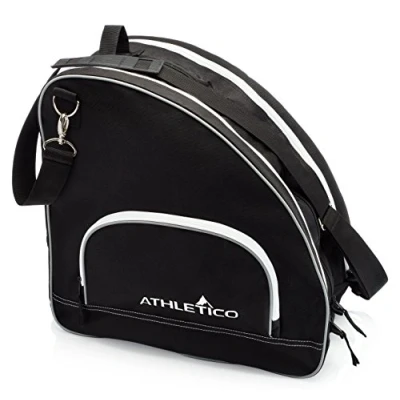 Image of Athletico Ice &amp; Inline Skate Bag Premium to Carry Skates, Roller Skates for Both Kids and Adults (Black with White Trim)