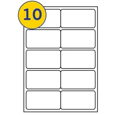 Image of LABELS4U 50 Sheets A4, 10 Labels per Sheet, Size 101.6 x 50.8mm (500 Labels)