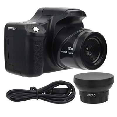 Image of Digital Camera, 3.0 Inch LCD Screen 18x Zoom HD Reflex Camera 24MP Battery Large Capacity 1500mAh Video for Photo/Video Recording (Standard + Wide Angle Lens)