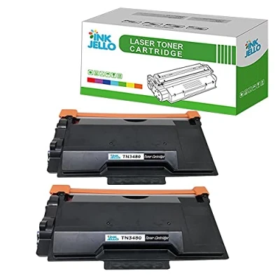 Image of InkJello Compatible Toner Cartridge Replacement for Brother DCP L5500DN L6600DW HL L5000D L5100DN L5100DNT L5200DW L5200DWT L6250DN L6300DW L6300DWT MFC L5700DN L5750DW TN3480 (Black, Double Pack)