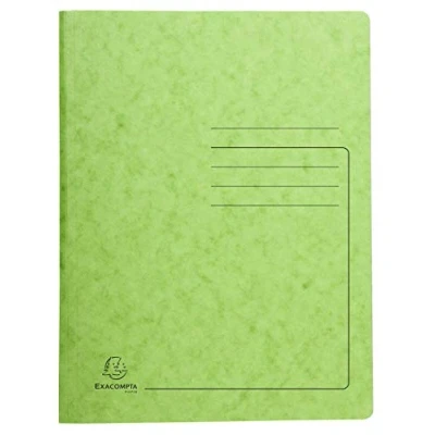Image of Exacompta Ref 240233E Heavyweight Mottled Pressboard Spring Folder Suitable for A4 Documents, 355gsm Pressboard, Holds Approx. 300 Sheets Light Green