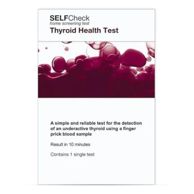 Image of SELFCHECK Thyroid Health Test, Underactive Testing Kit, TSH Home Blood Test for Hypothyroidism, Freephone Customer Help Line
