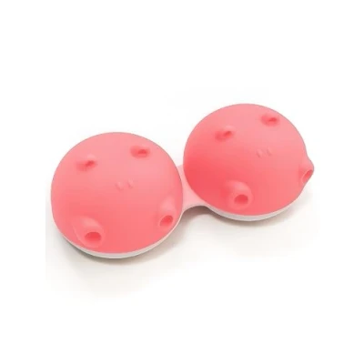 Image of New 1 Pieces Hippo Fun Cute Animal Pink Contact Lens Cases, Lightweight, Portable and Distinctive Design, Travel Storage/Soaking