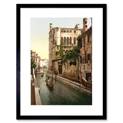 Image of Wee Blue Coo Canal Gondola Rio San Trovaso Palace Venice Italy Art Framed Wall Print