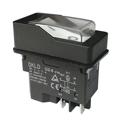 Image of DKLD DZ 6 220V Waterproof Electromagnetic Push Button Switch for Junction Chopper 15A 4 Pin IP55 White, Black