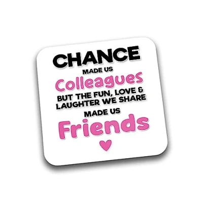 Image of Rib Ticklerz Funny Gift For Colleague Coaster Fun Love Laughter Made Us Friends Work Bestie Birthday Secret Santa Coworker Banter DC56