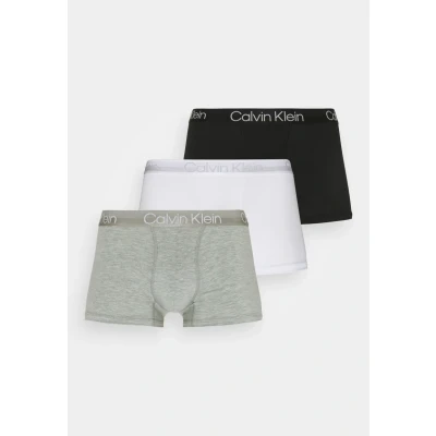 Image of Calvin Klein Underwear Trunk 3 PACK Pants, Men&#039;s, Size: XL, White/black/grey heather