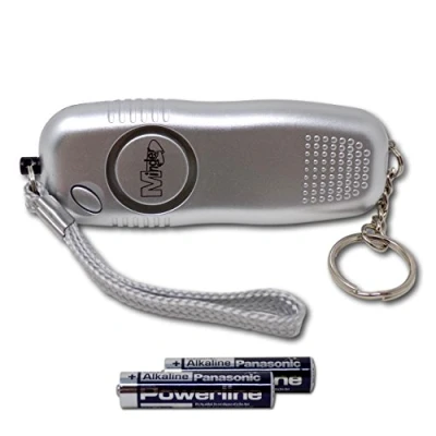 Image of Minder 130db Police Approved Personal Staff Panic Rape Attack Safety Security Keyring Alarm with Flashlight (With Spare Batteries, Silver)