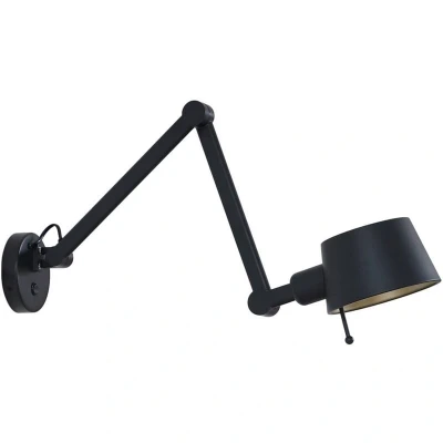 Image of Lucande wall light Silka, black, metal, 9.5 cm high