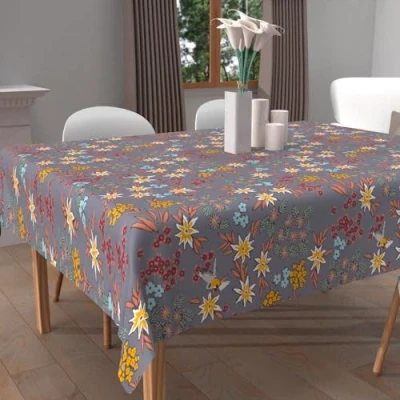 Image of Soleil d&#039;ocre Artemis Square Stain Resistant Printed Tablecloth 180 x cm