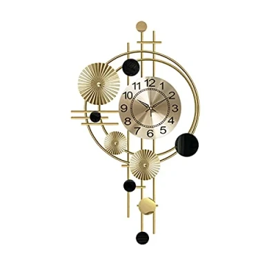 Image of Wall Clock For Living Room Decor,Modern Decorative Clocks Battery Operated With Pendulum Kitchen Office Bedroom,Silent Clock,Creative Home Clock,Art Light Luxury Decoration