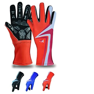 Image of TK Karting Gloves Go Kart Racing Rally Printed Design (Red, XXL)