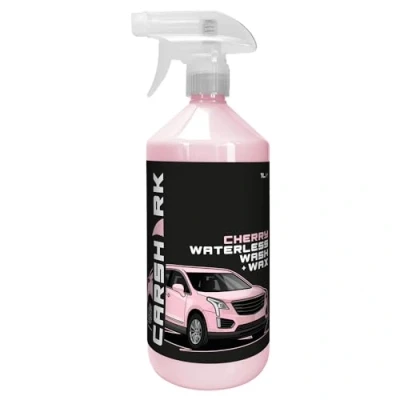 Image of CARSHARK Waterless Wash &amp; Wax 1 Litre with Carnauba Wax, Cherry Blossom, Pink