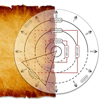 Image of Byhoo Spell AOE Damage Marker DND Area Effect Template 1&quot; Grid or Hex Tabletop Game Mat RPG Gaming Accessories for Dungeons and Dragons 5E Pathfinder Other TTRPGs