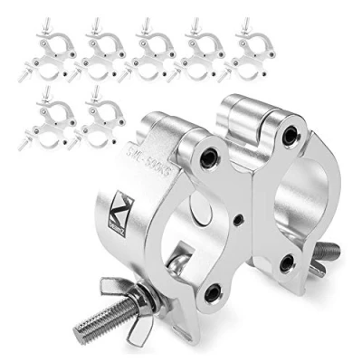 Image of 8 x Swivel Coupler Clamp Truss Goalpost Stage Lighting 48 51mm 500kg Aluminium