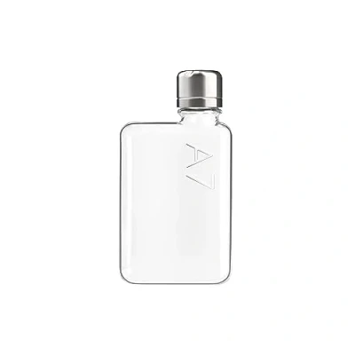 Image of memobottle A7 Compact 8 oz / 250 ml Flat Water Bottle Ideal for Kids &amp; Bags BPA Free Clear Design Perfect School, Sports Outdoors