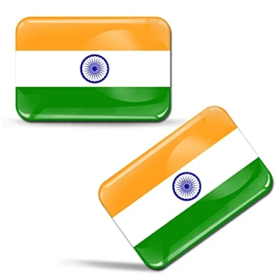 Image of SkinoEu® 2 x 3D Sticker India Indian Flag F 196