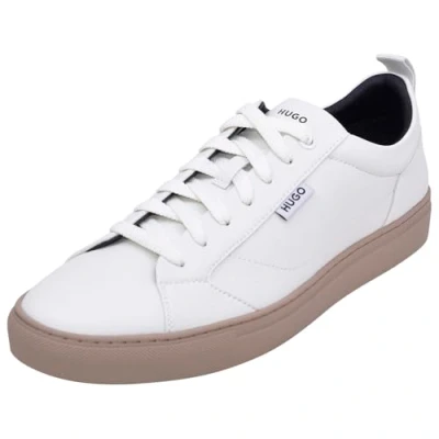 Image of HUGO Men&#039;s Morrie Low Cupsole Grainy Sneaker, Oak, 10 UK