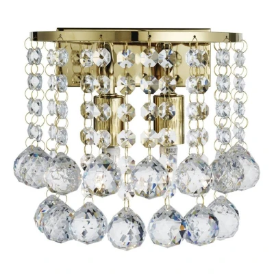Image of Hanna 2 Light Indoor Wall Gold with Crystals, G9