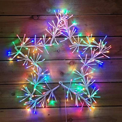 Image of Premier 60cm Multi Coloured Christmas Star Cluster Decoration with 240LED