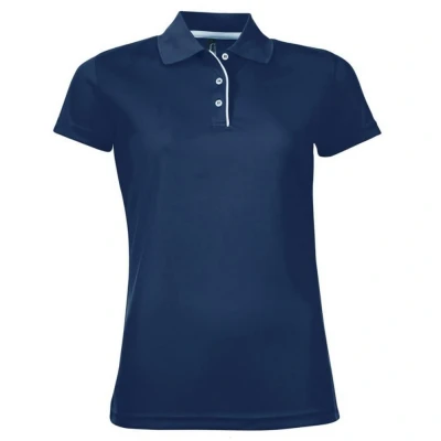 Image of SOLS Womens/Ladies Performer Short Sleeve Pique Polo Shirt (French Navy) Navy/Blue Size Large