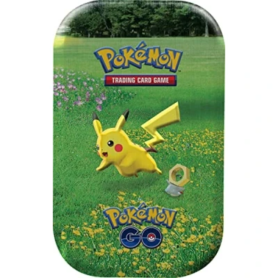 Image of Pokémon POKGOMINTIN01 GO: Mini Tin Random Model Trading Cards Ages 6+, Green/Yellow