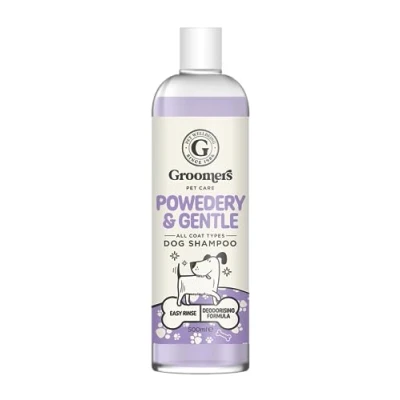 Image of Groomers powdery &amp; Gentle Dog shampoo Grooming products for smelly dogs with scent best puppy adult Vegan pet professional 500ml