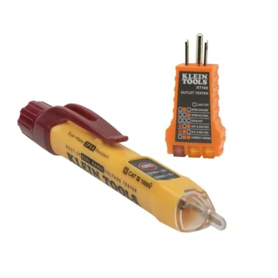 Image of Klein Tools NCVT2PKIT Non Contact Voltage Tester with Outlet Tester, 12 48V AC or 48 1000V Dual Range for Broad Application