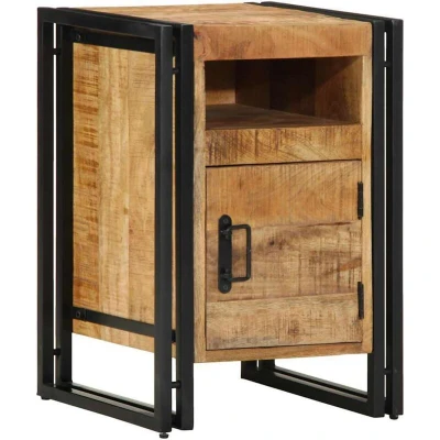 Image of vidaXL Bedside Cabinet 40x40x59 cm Solid Rough Wood Mango