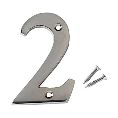 Image of Merriway BH04329 75mm (3 inch) Chrome Plated House Flat Number 2