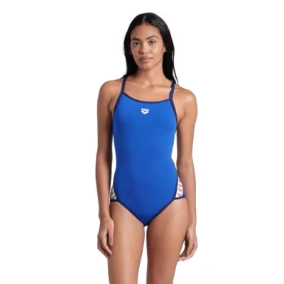 Image of ARENA Women&#039;s Performance Icons Solid Super Fly Back Swimsuit One Piece, Royal/Navy, 32