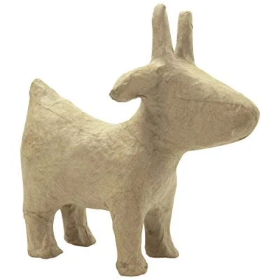 Image of Décopatch Ref AP180C Chinese Horoscope Goat Small Papier Maché Object to Decorate 11.5 x 7 10cm with Papers &amp; PaperPatch Glue, Glitter, Paints