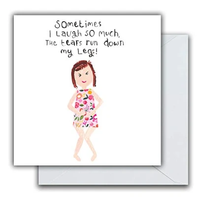 Image of Birthday Card For Her, Funny Greeting Card, Laughing So Much, Laugh, Cards Greetings Cards, 163mmx163mm