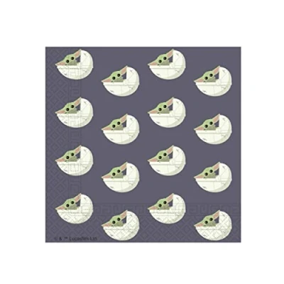Image of Star Wars Party Napkin, Baby Yoda Disposable Paper Mandalorian Napkin