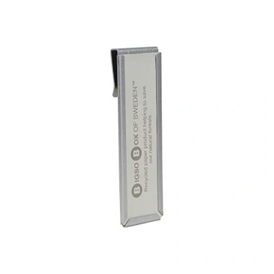 Image of Bigso Box of Sweden Set 4 Vertical Label Holders Folder Inserts for Labelling Files and Magazine Easy to Apply Index Tabs Matte Silver