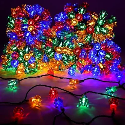 Image of Christmas Concepts® 500 50m/164ft Retro Multi Coloured LED Petal Lights with 8 Function Controller Indoor/Outdoor Energy Efficient A++