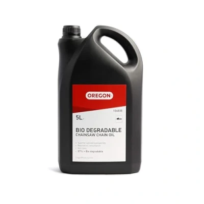 Image of Oregon Biodegradable Chainsaw Chain &amp; Guide Bar Oil, Oil for Chains, Premium Lubricant, Anti Rust Non Toxic Lubricating Bio Mineral 5 Litre Bottle (104936)