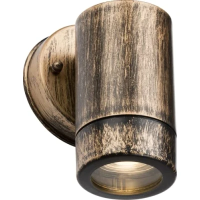 Image of KnightsBridge EAMON 230V IP54 GU10 Polycarbonate Single Wall light Brushed Brass