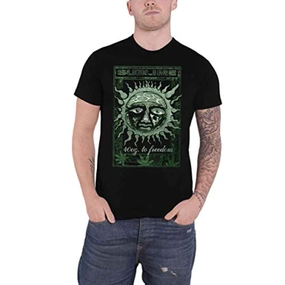 Image of Sublime T Shirt 25 Years 40 oz to Freedom Band Logo Official Mens Black M
