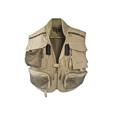 Image of Snowbee Men Geo Fly Fishing Vest Waistcoat Sage Green, Small
