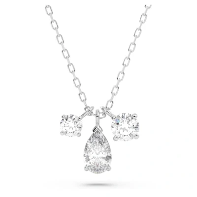 Image of Swarovski Attract pendant, White, Rhodium plated