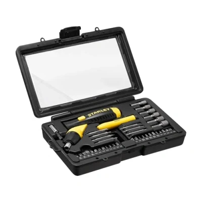 Image of Stanley 0 63 038 Pistol Grip Screwdriver, Multi Colour, Set of 40 Piece