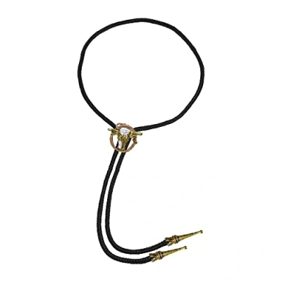 Image of Bristol Novelty BA692 1 Piece Black and Gold Size 30 g Cowboy Bootlace Tie Steer Rope, Womens, One