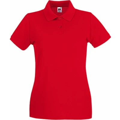Image of Fruit of the Loom Women&#039;s Premium Lady fit Polo Shirt, Red (Red 400), Large
