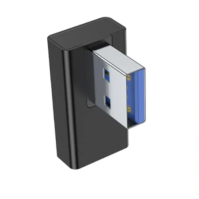 Image of USB 3.0 Male To Female 90 Degree Extension Adapter Upward Connector Data Sync For Laptop PC Fan Low Profile