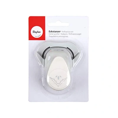 Image of Rayher Paper Craft Punch with Flower Design for Decorative Corners, Corner Rounder, Lever Card Making, Scrapbooking and Crafts, 2.54cm, 1&quot;, 89861000
