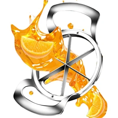 Image of Lemon Slicer Cutter, 6 Bladee Stainless Steel 4.7inch wedger Wedge Cutter Household Divider for Slicer, Orange Fruit Cutting
