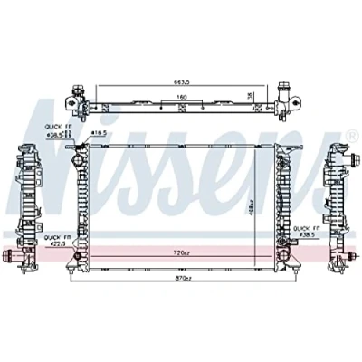 Image of R14864 Engine radiator NISSENS 606466 PORSCHE: Macan